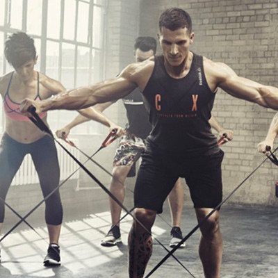 a man exercising with a rope