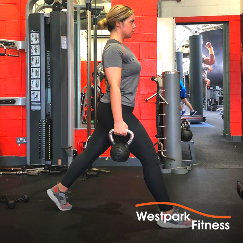 weighted lunge exercise