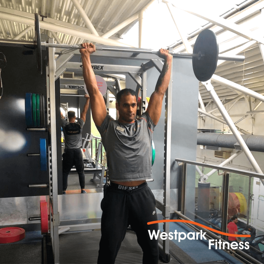 militray press exercise of the week at westpark fitness