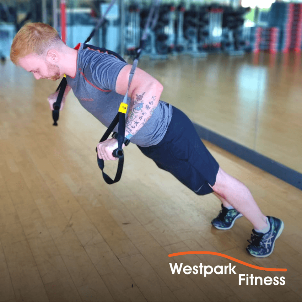 trx chest press exercise of the week at westpark fitness
