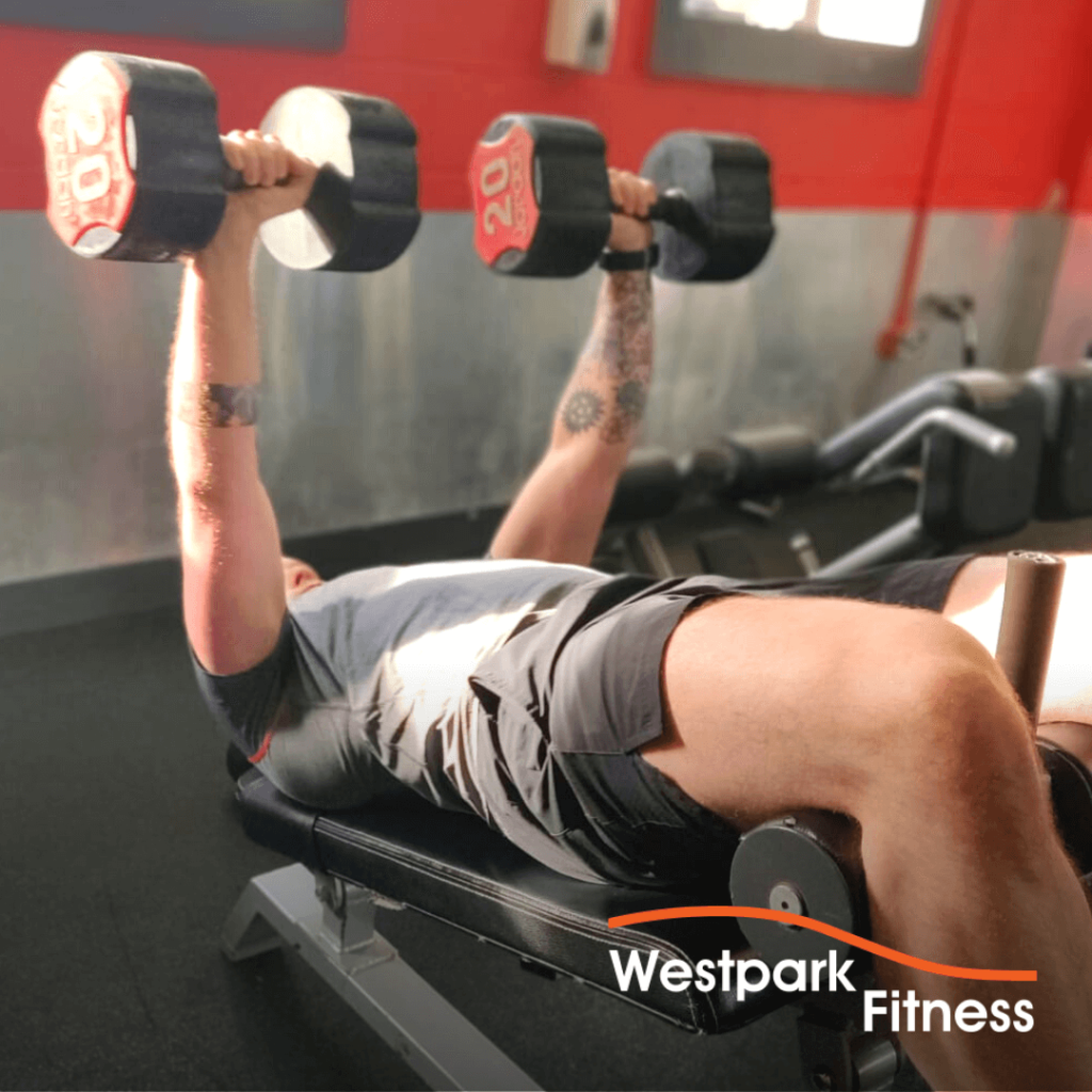 decline dumbbell chest press exercise of the week at westpark fitness