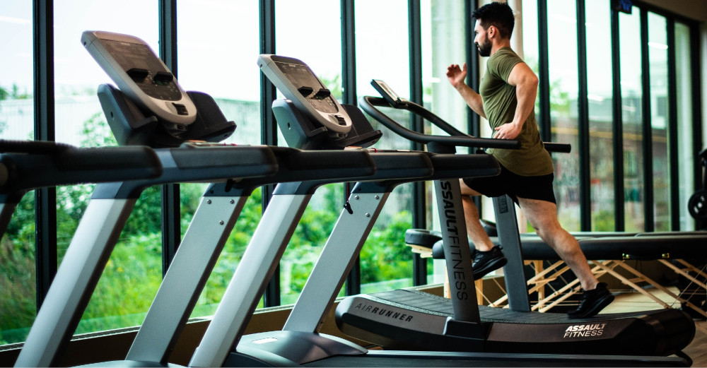 athlete running on a treadmill