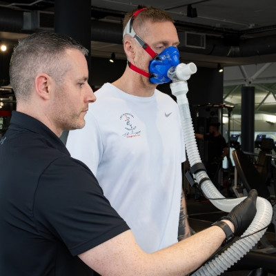 person doing fitness test at gym