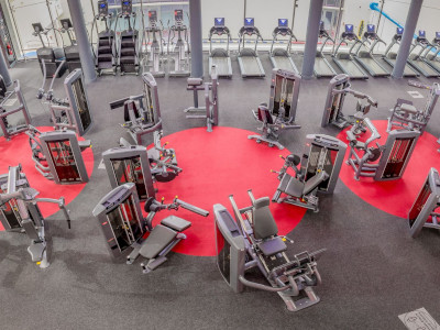 gym floor seen from above